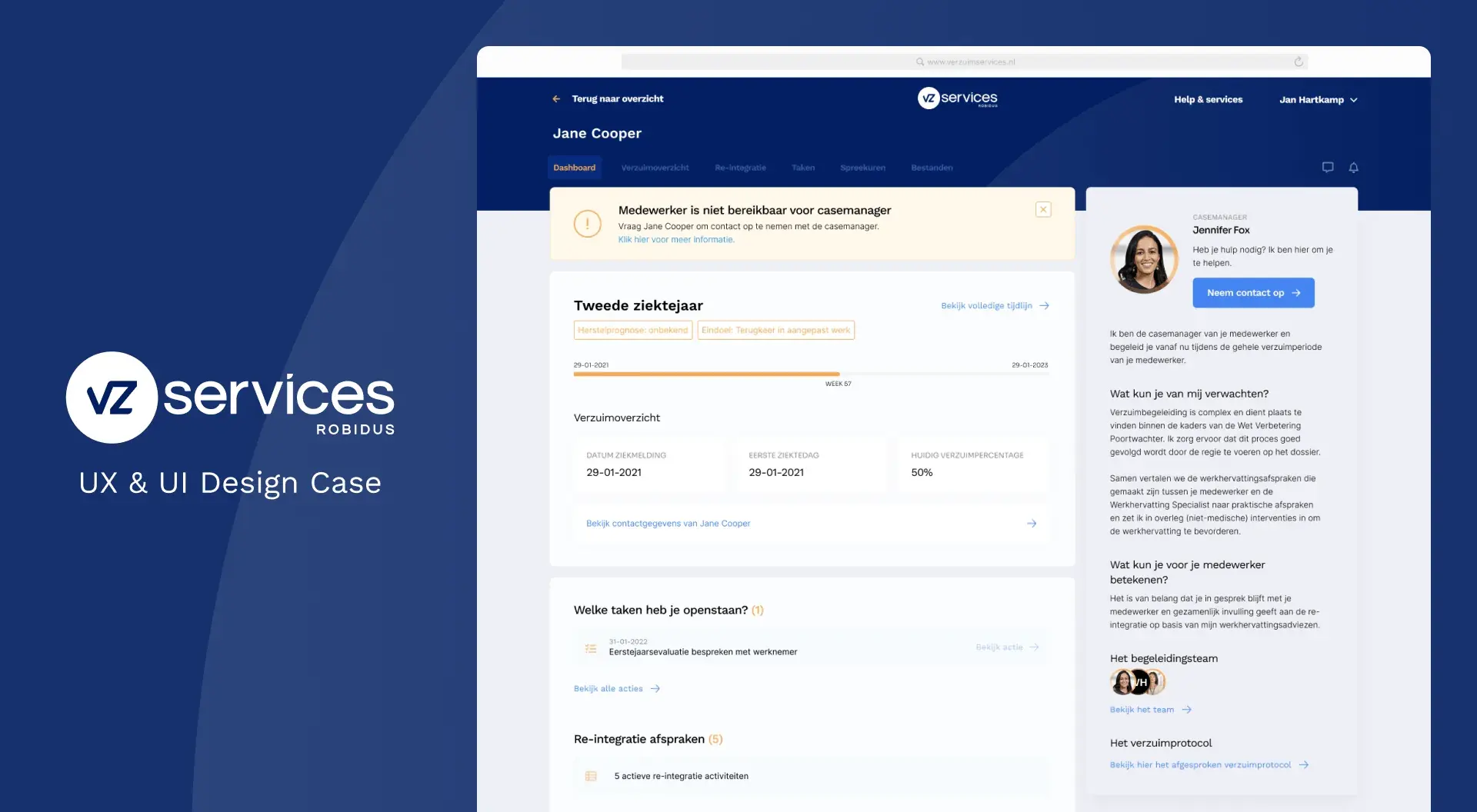 Robidus case manager dashboard shown across desktop and mobile.
