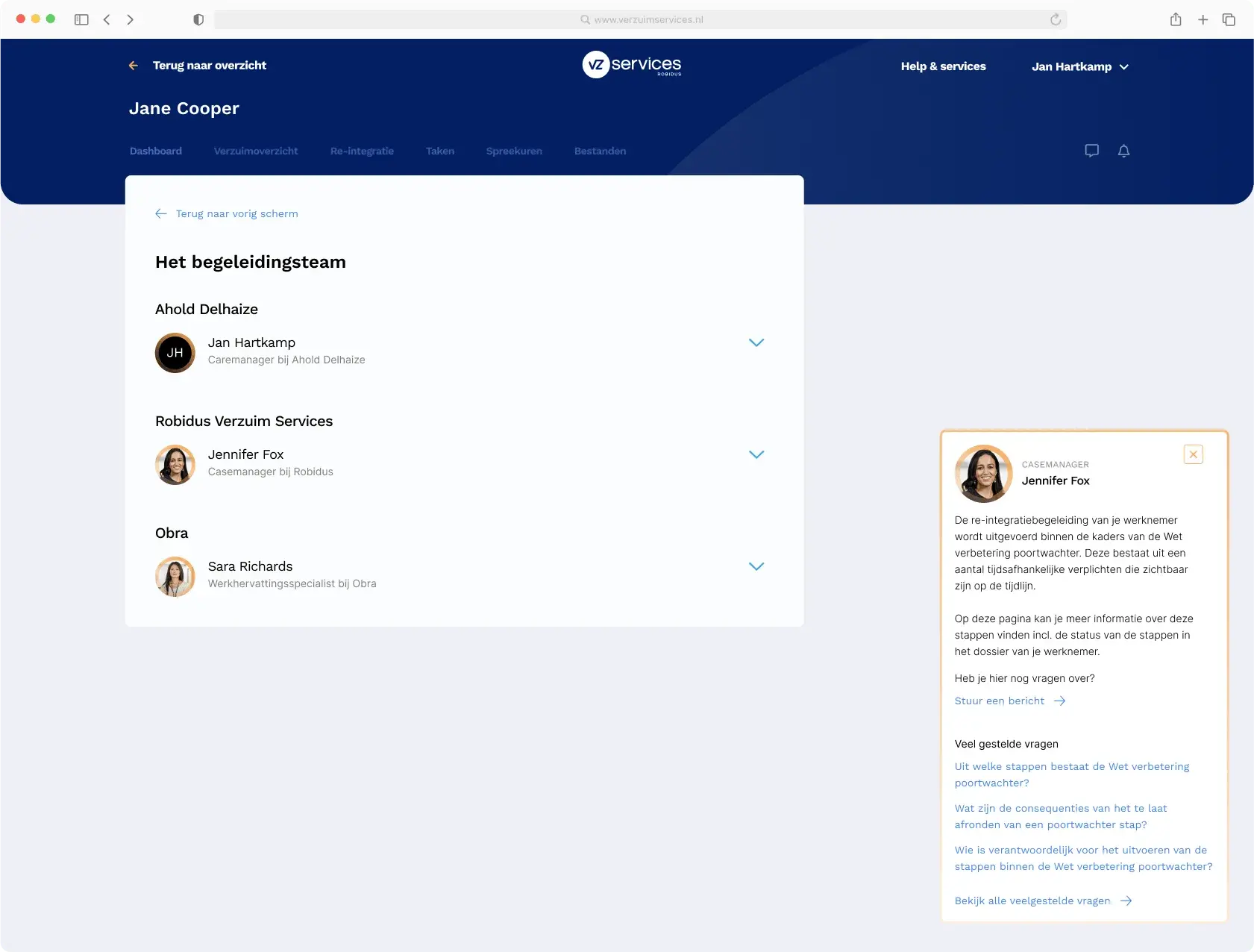 Team view of the Robidus web application showing case distribution.