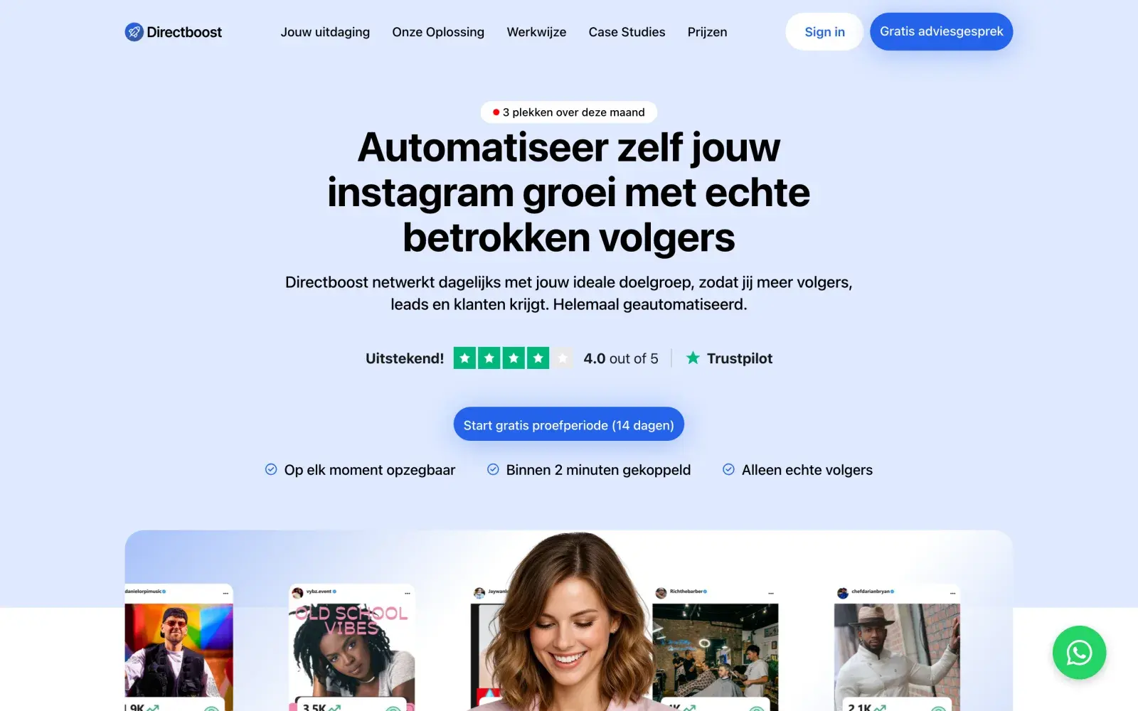 The Directboost homepage.