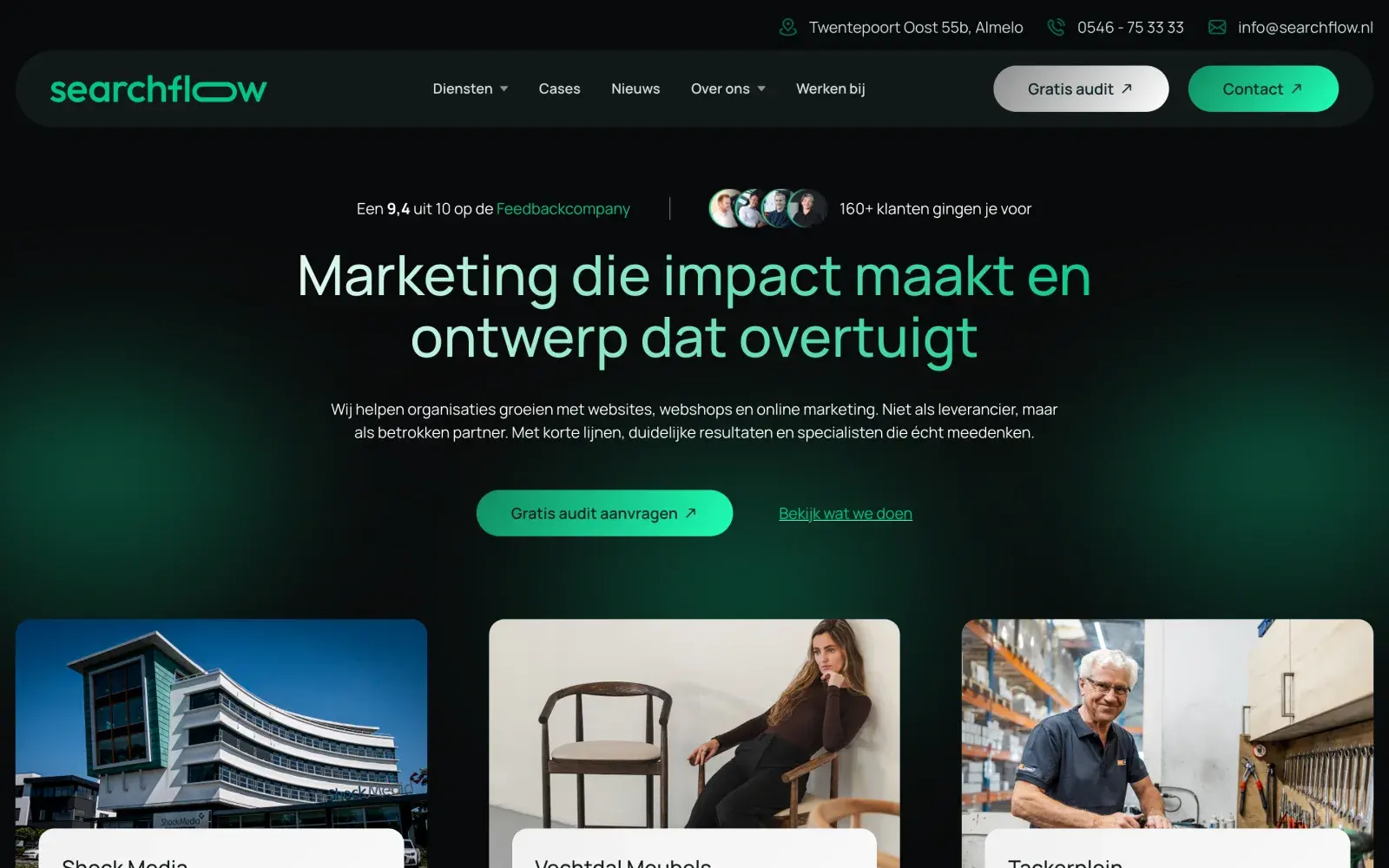 The Searchflow homepage.