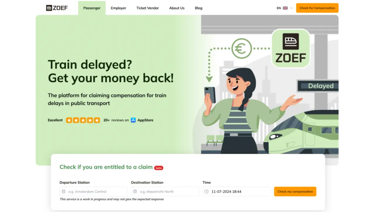 The Zoef app shown on desktop and mobile.